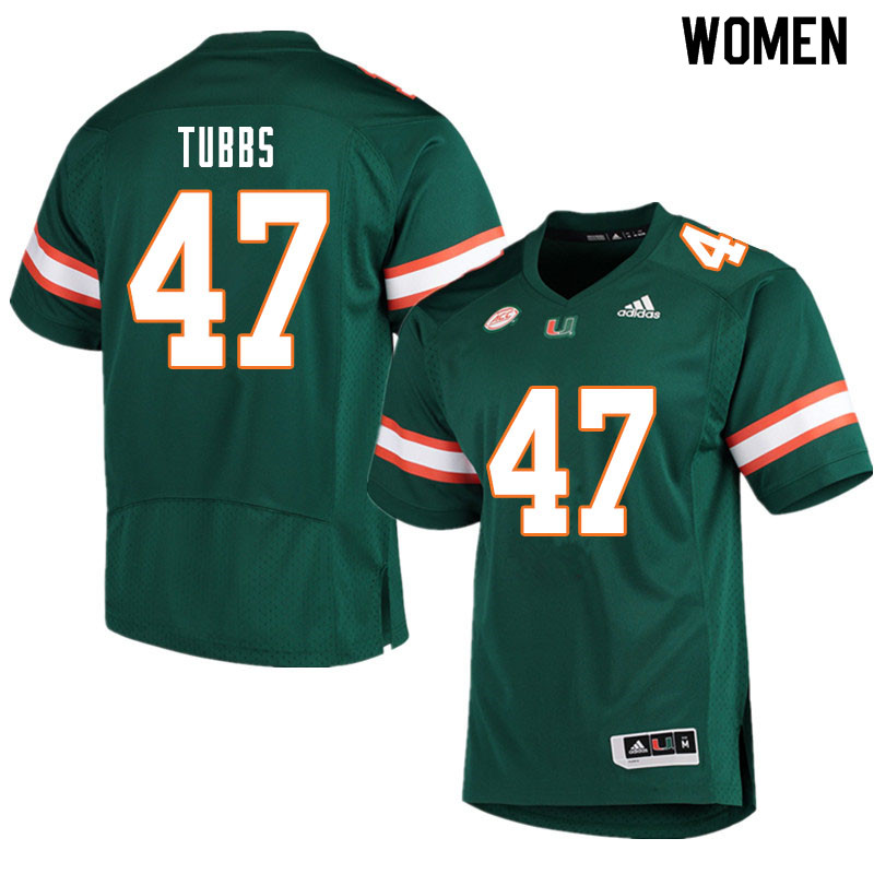 Women #47 Mykel Tubbs Miami Hurricanes College Football Jerseys Sale-Green
